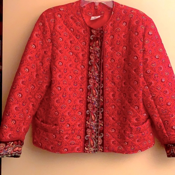 Vera Bradley vibrate red quilted jacket - Picture 9 of 10
